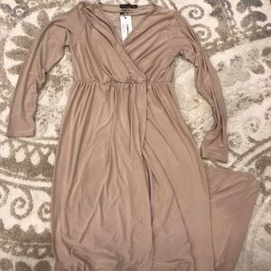 Cream nude maternity dress